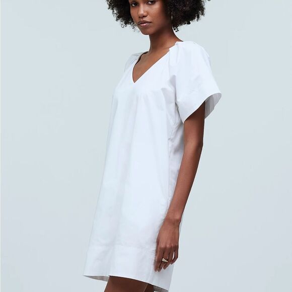 Madewell V-Neck Mini Shirtdress Womens XS White - Picture 12 of 12